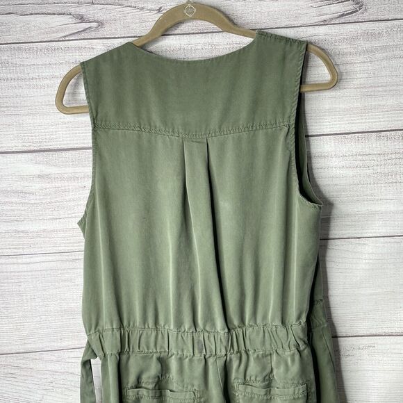 Banana Replublic Jumpsuit 100% Lyocell Sage Green Side Zipper women's sz 14 FLAW - Picture 8 of 12